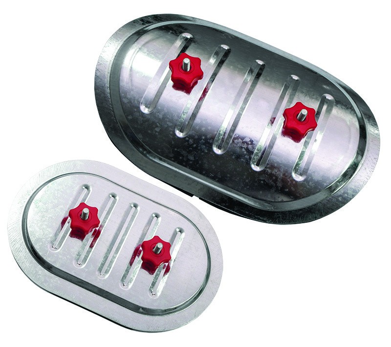 Лючок накладной CAD 250*150 mm Ø355 RED