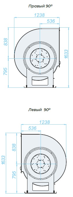 Аэродинамические характеристики, габаритно-присоединительные размеры — Вентилятор радиальный SVR 8 DU